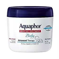 fourteen ounce jar of aquaphor baby healing ointment advanced therapy skin protectant for dry skin and diaper rash